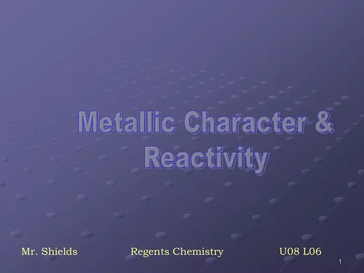 metallic character reactivity