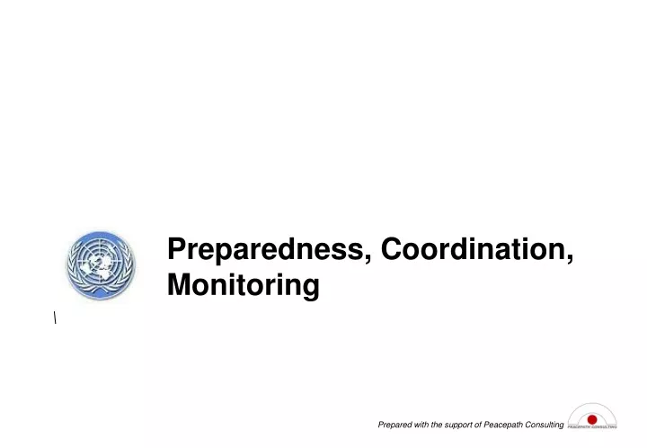 preparedness coordination monitoring