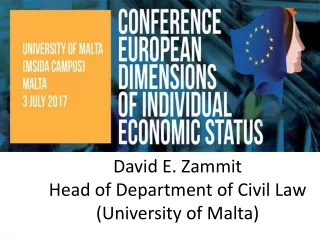 David E. Zammit Head of Department of Civil Law (University of Malta)