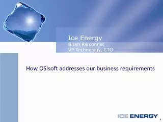How OSIsoft addresses our business requirements