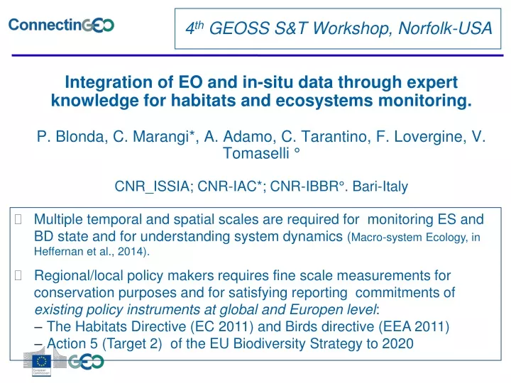 integration of eo and in situ data through expert