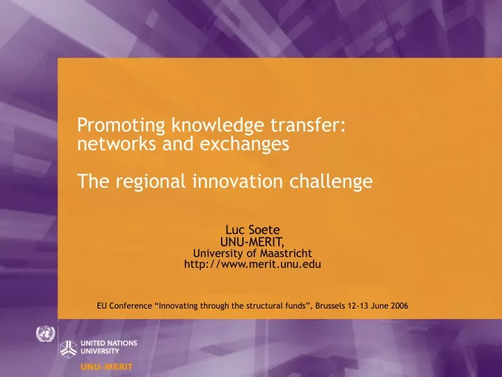 promoting knowledge transfer networks and exchanges the regional innovation challenge