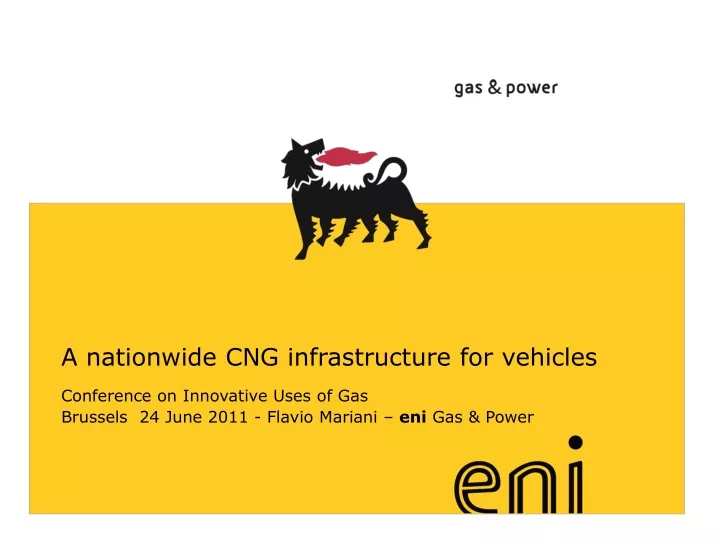 a nationwide cng infrastructure for vehicles