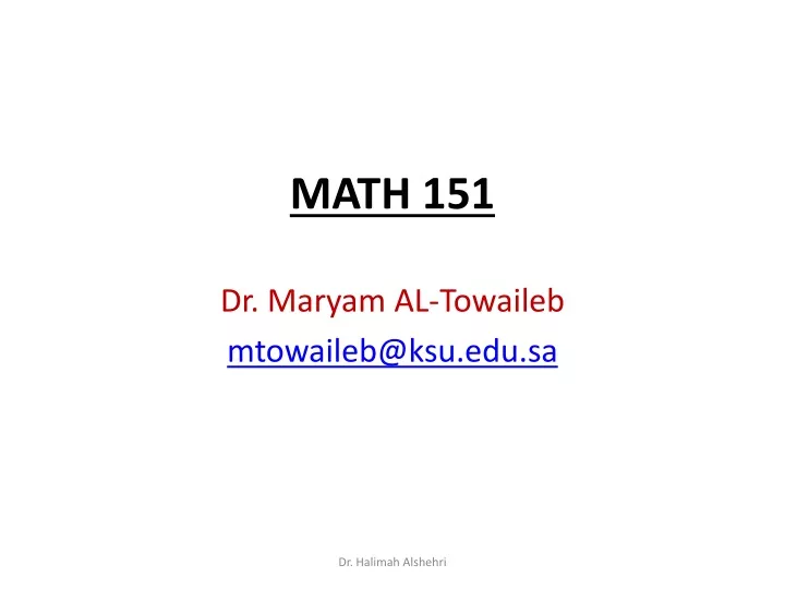 math 151