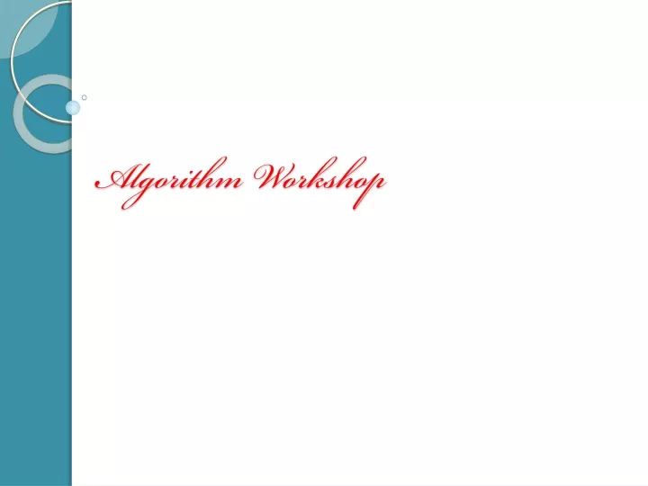 algorithm workshop