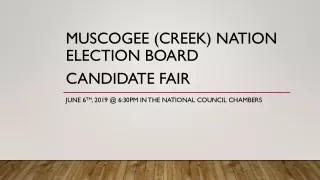 Muscogee (creek) nation election board candidate fair
