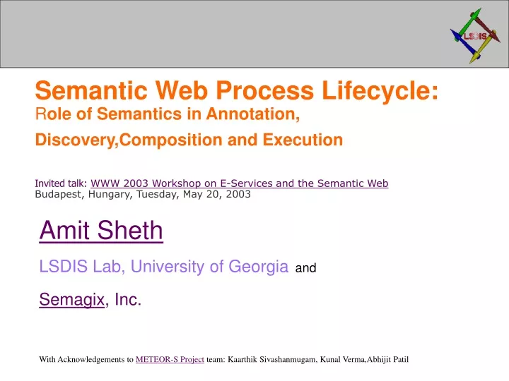 amit sheth lsdis lab university of georgia and semagix inc