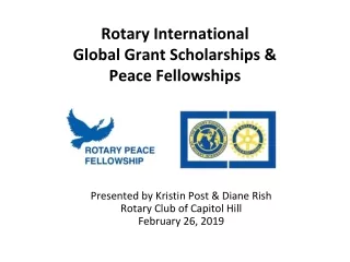Rotary International Global Grant Scholarships &amp; Peace Fellowships