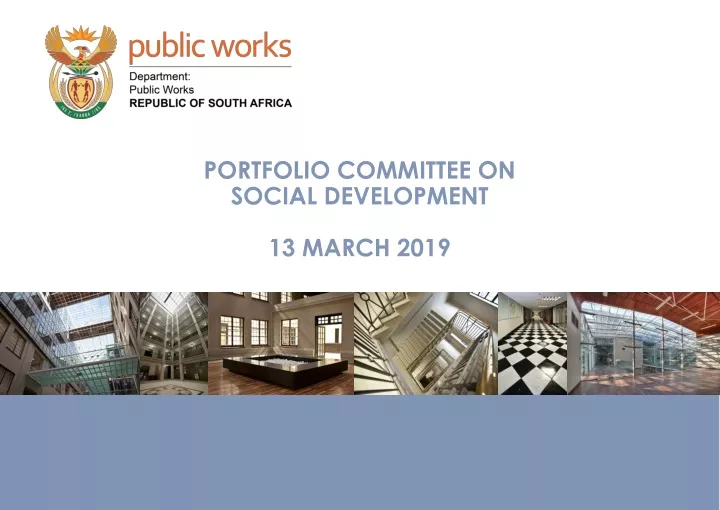 portfolio committee on social development