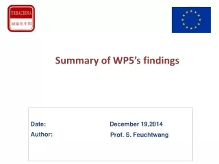 Summary of WP5’s findings