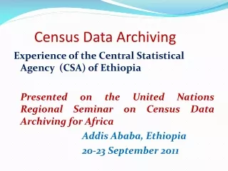 Census Data Archiving