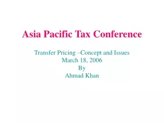 Asia Pacific Tax Conference