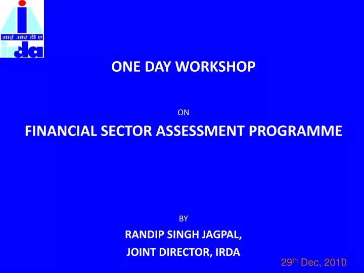 one day workshop on financial sector assessment