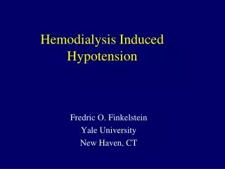 Hemodialysis Induced Hypotension