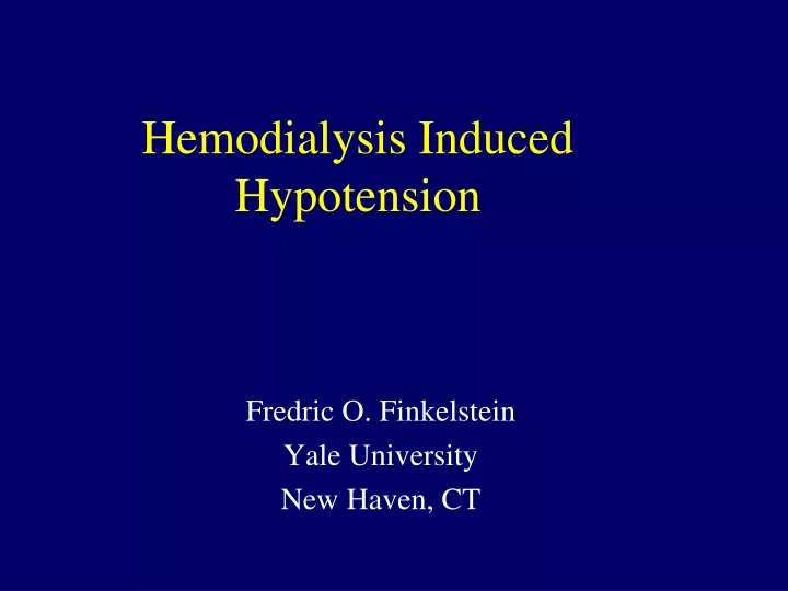 hemodialysis induced hypotension