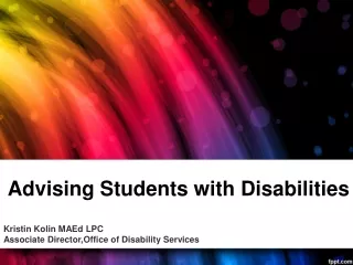 Advising Students with  Disabilities