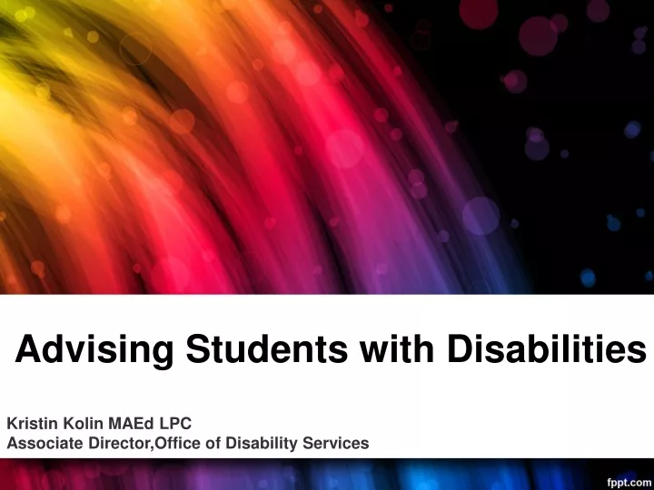 advising students with disabilities