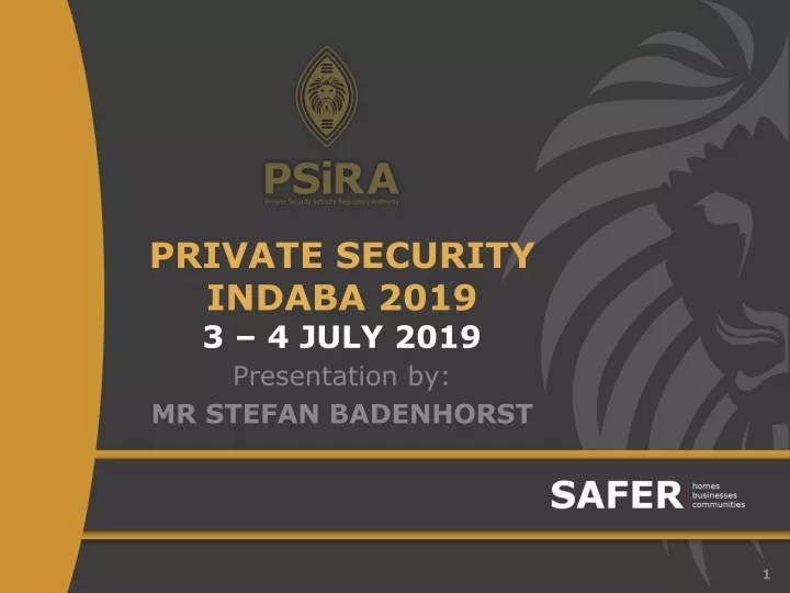 private security indaba 2019 3 4 july 2019