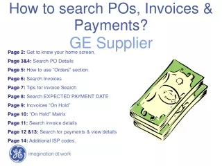 How to search POs, Invoices &amp; Payments?