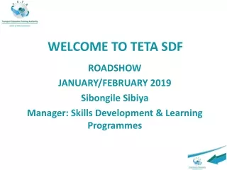 WELCOME TO TETA SDF