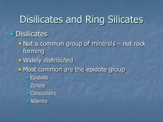Disilicates  and Ring Silicates