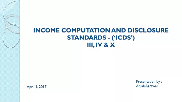 income computation and disclosure standards icds