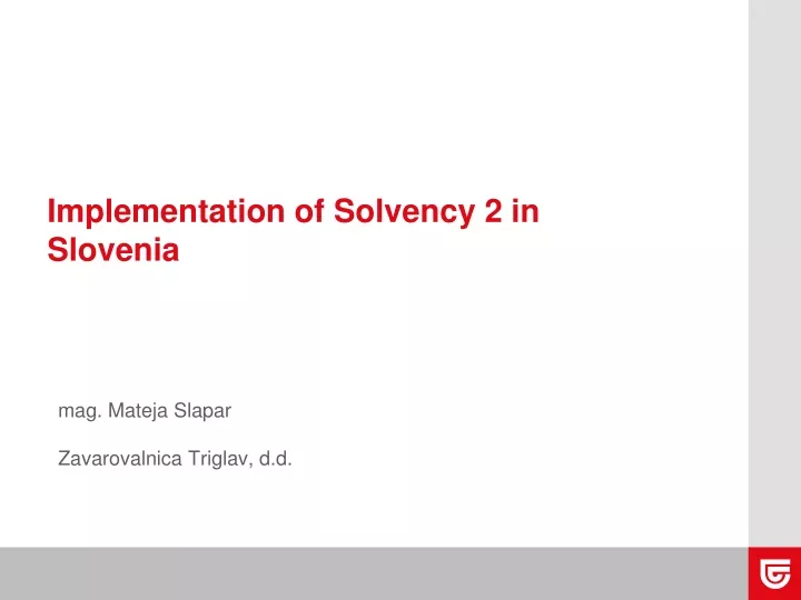 implementation of solvency 2 in slovenia