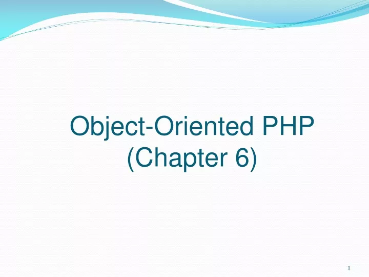 object oriented php chapter 6