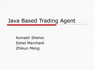 Java Based Trading Agent