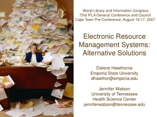 Electronic Resource Management Systems: Alternative Solutions