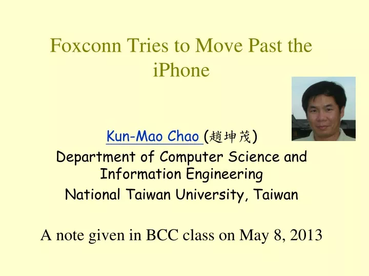 foxconn tries to move past the iphone