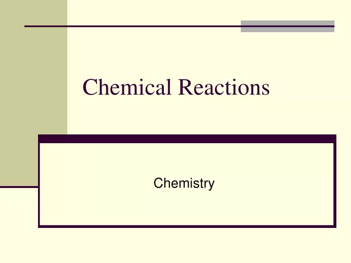 chemical reactions