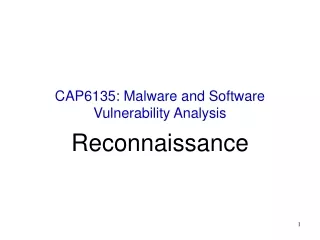 CAP6135: Malware and Software Vulnerability Analysis