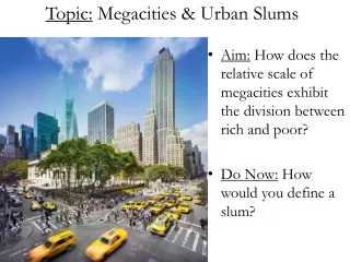 Topic:  Megacities &amp; Urban Slums