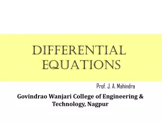 DIFFERENTIAL  EQUATIONS