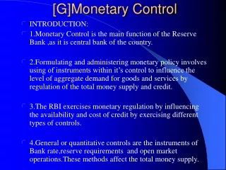 [G]Monetary Control