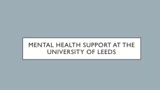 Mental Health Support at the University of Leeds