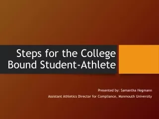 Steps for the College Bound Student-Athlete