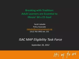 ISAC MAP Eligibility Task Force September 26, 2012