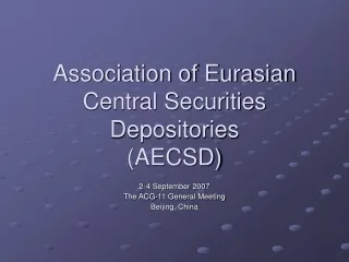Association of Eurasian Central Securities Depositories  (AECSD)