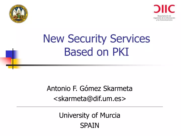 new security services based on pki