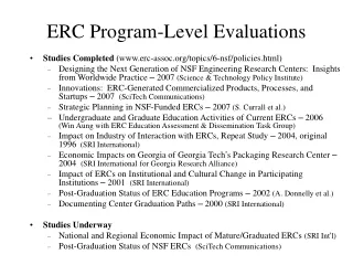 ERC Program-Level Evaluations