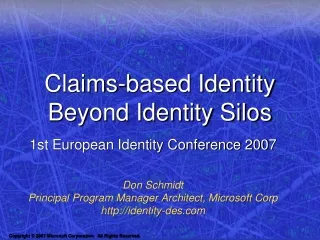 Claims-based Identity  Beyond Identity Silos
