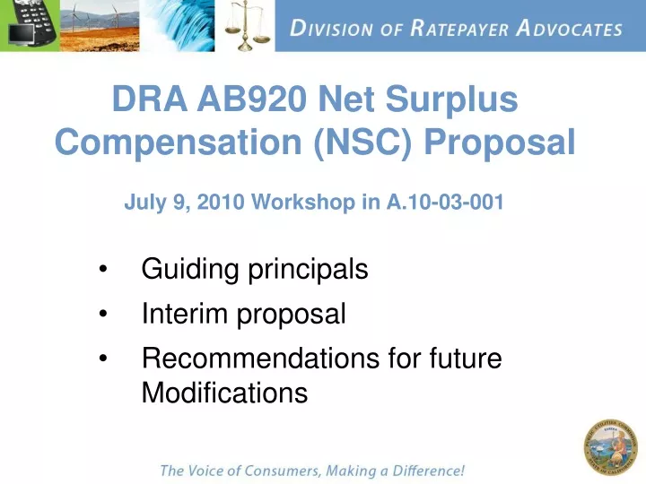 dra ab920 net surplus compensation nsc proposal july 9 2010 workshop in a 10 03 001