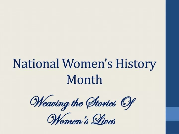 national women s history month