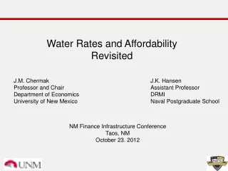 Water Rates and Affordability Revisited