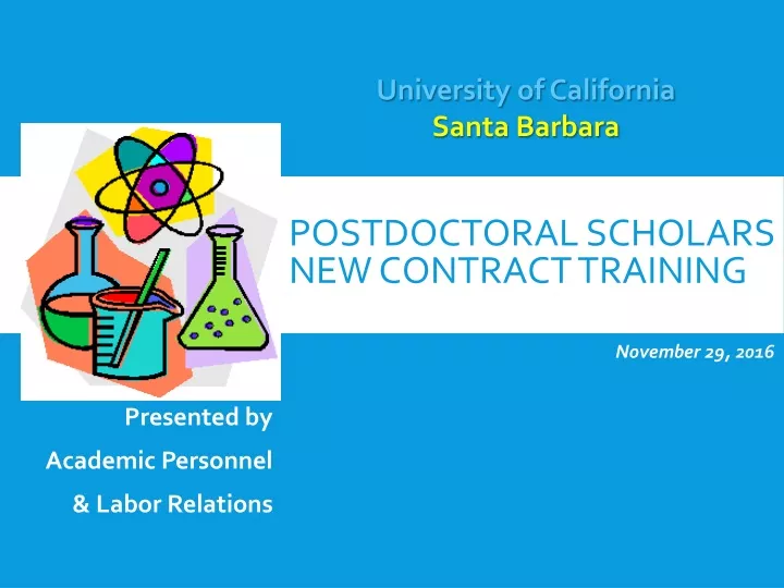 postdoctoral scholars new contract training