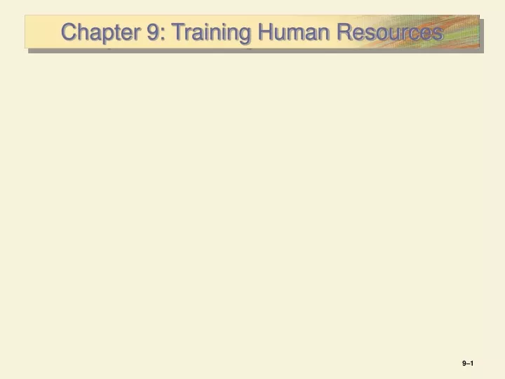 chapter 9 training human resources