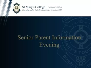 Senior Parent Information Evening