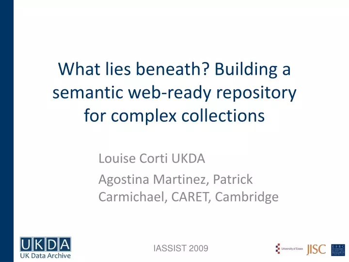 what lies beneath building a semantic web ready repository for complex collections